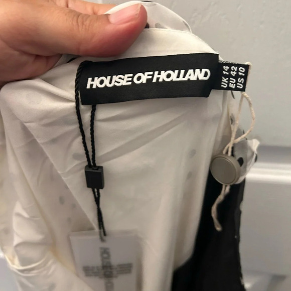 ! House of Holland POLKA GATHERED MIDI SKIRT sz 10 - Picture 7 of 8